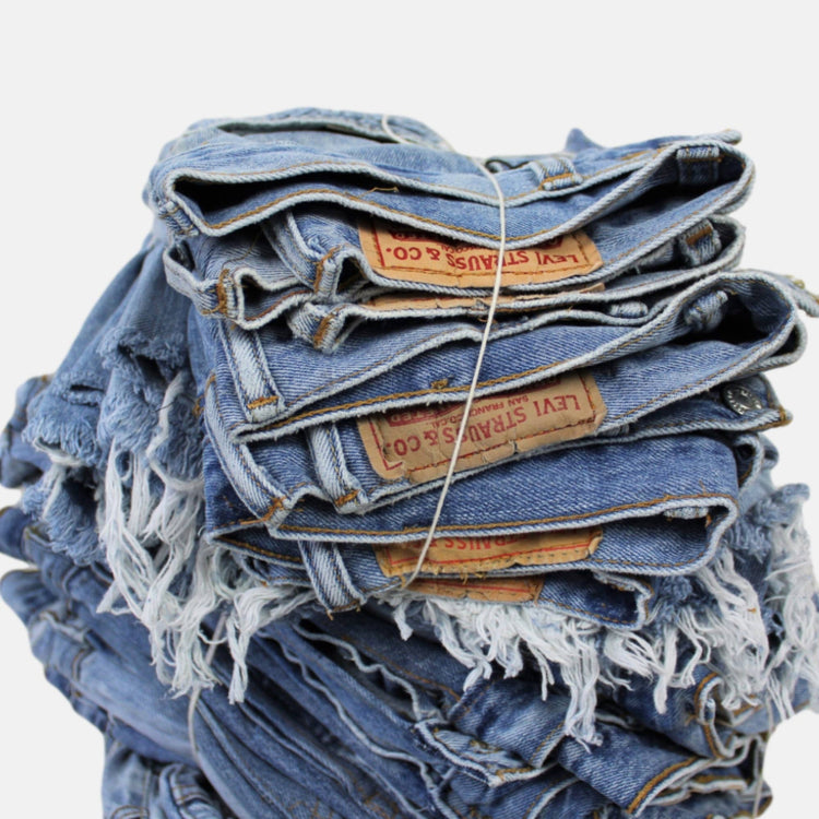 High-Rise Upcycled Denim Cutoff Shorts