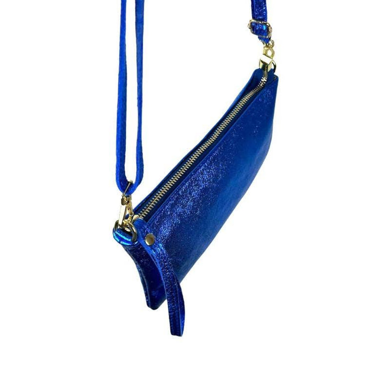 Metallic Italian Leather Cross Body