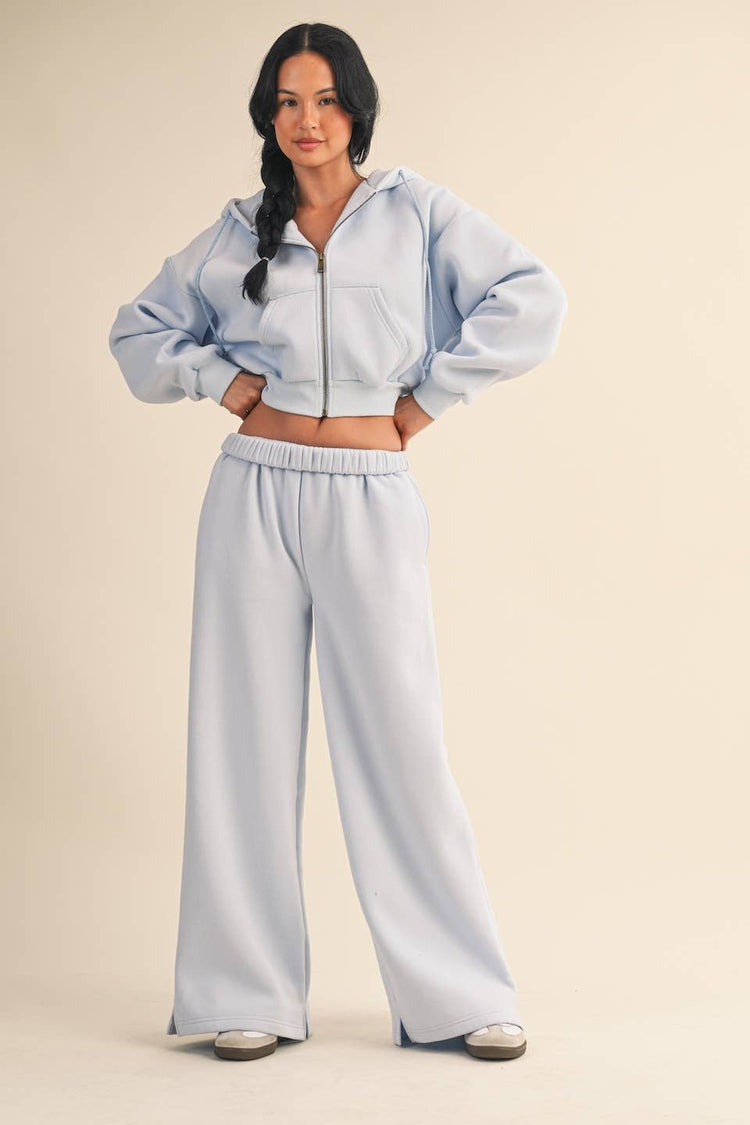 Cozy Cocoa Fleece Oversized Crop Full Zip Hoodie