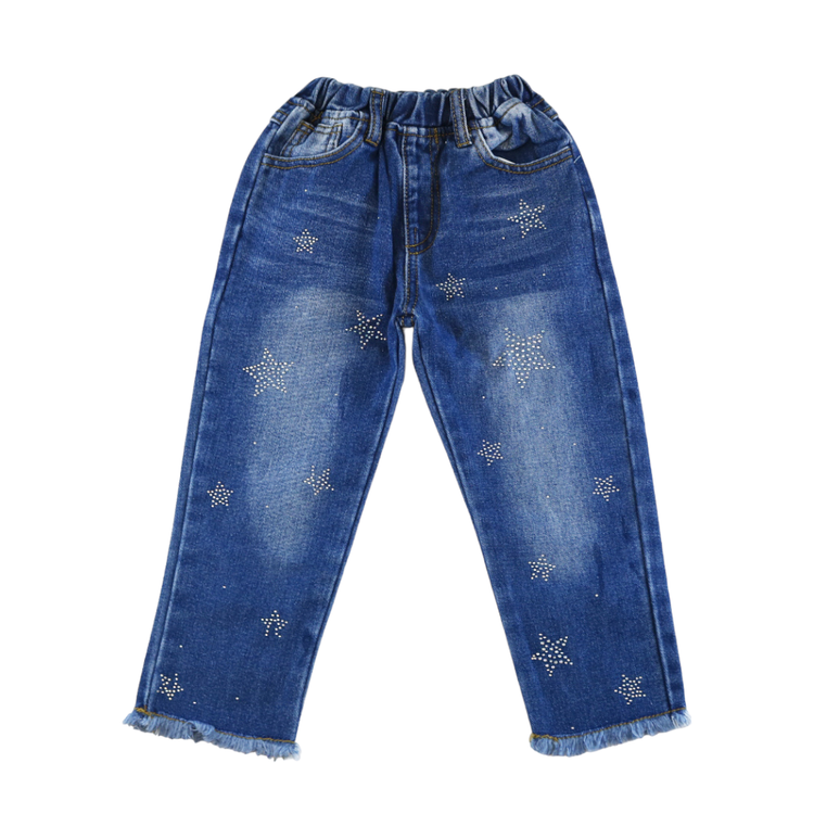Star Rhinestone Distress Jeans