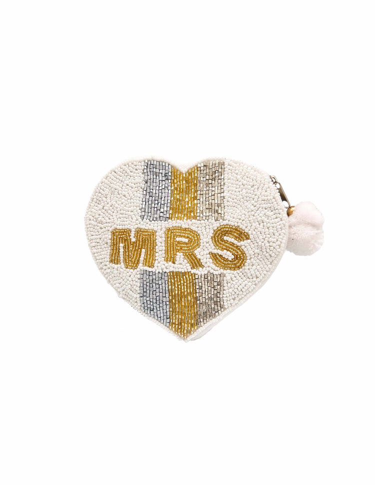 MRS HEART Beaded Coin Purse