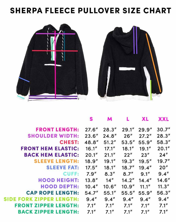 Blue Two-Toned Sherpa Fleece Wholesale Pullover