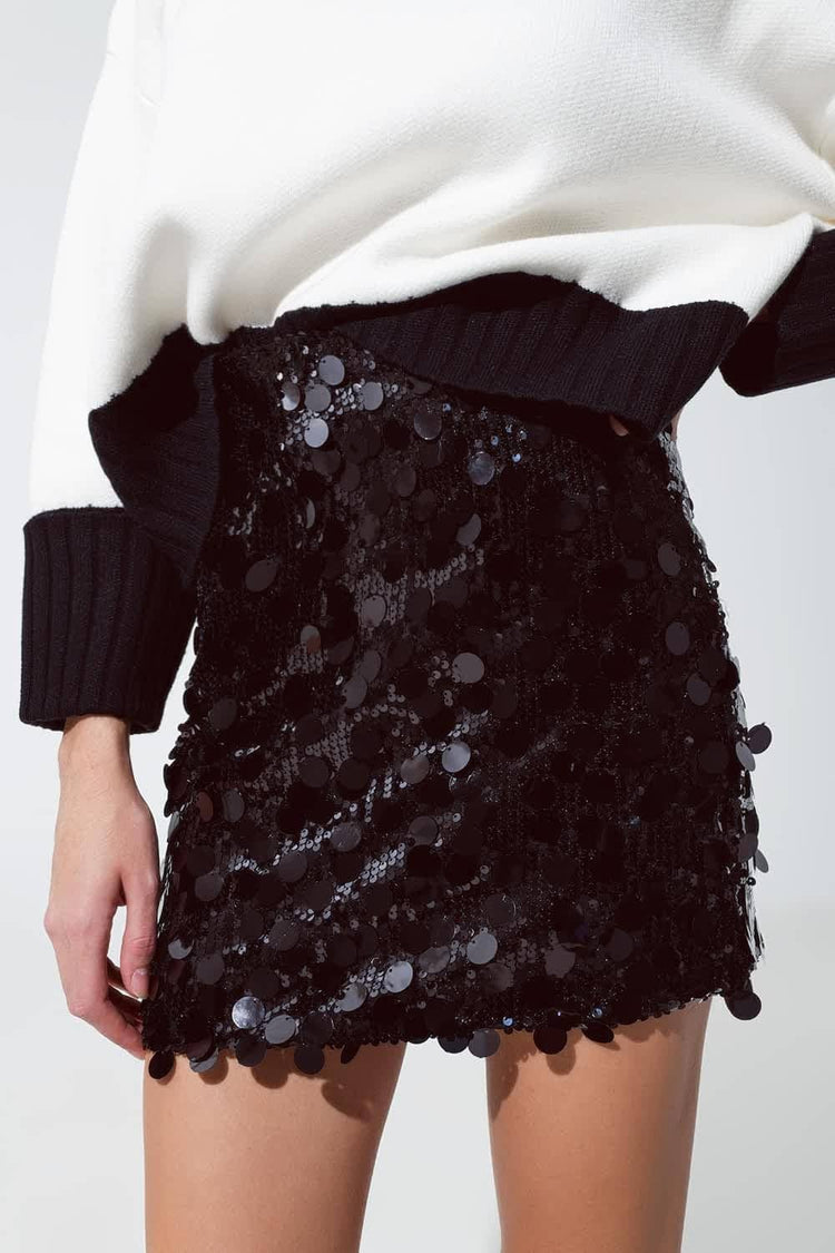 Big Sequin Mini Skirt