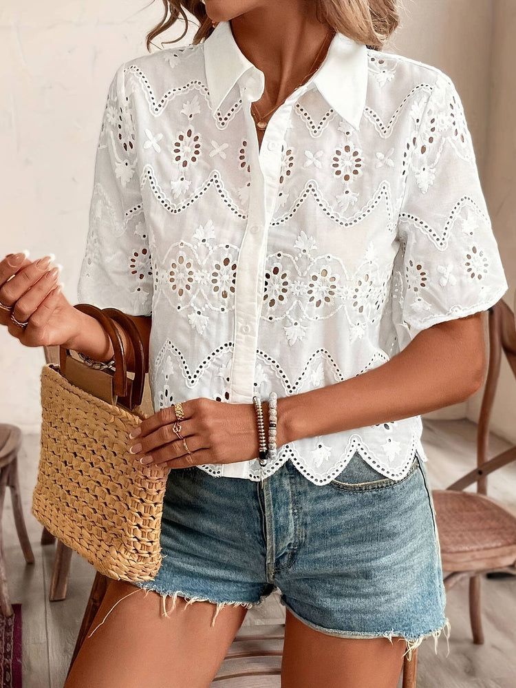 Eyelet Crop