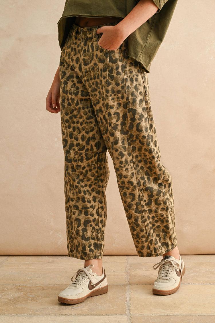 Leopard Barrel Jeans