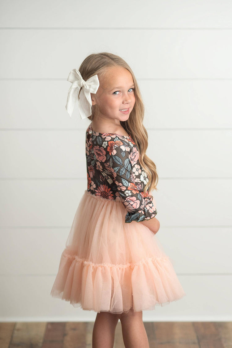 Fall Floral Tulle Dress
