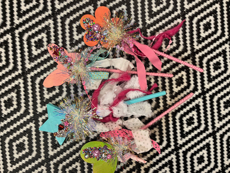 Heart Wands play wood glitter dress-up