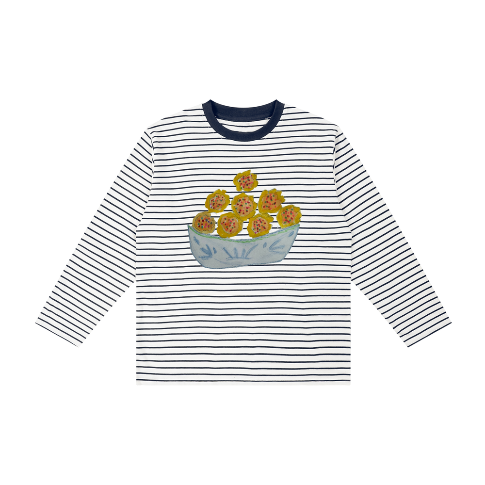 Clara Says Nana’s Cookies Kid's Striped Long Sleeve T-Shirt