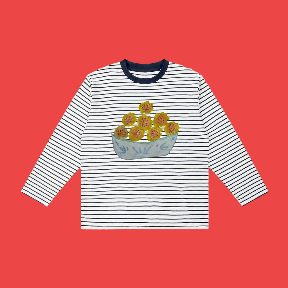 Clara Says Nana’s Cookies Kid's Striped Long Sleeve T-Shirt