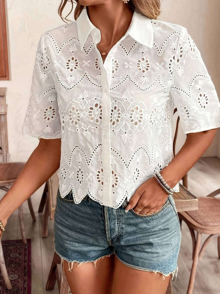 Eyelet Crop