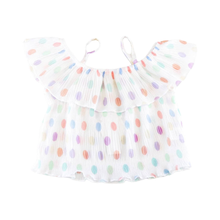 T Dot Chiffon Pleat Blouse