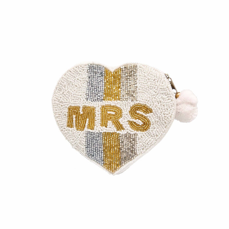 MRS HEART Beaded Coin Purse