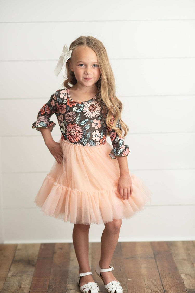 Fall Floral Tulle Dress