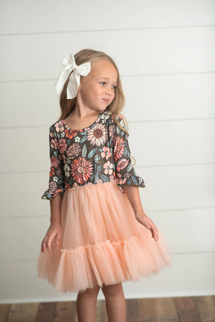 Fall Floral Tulle Dress