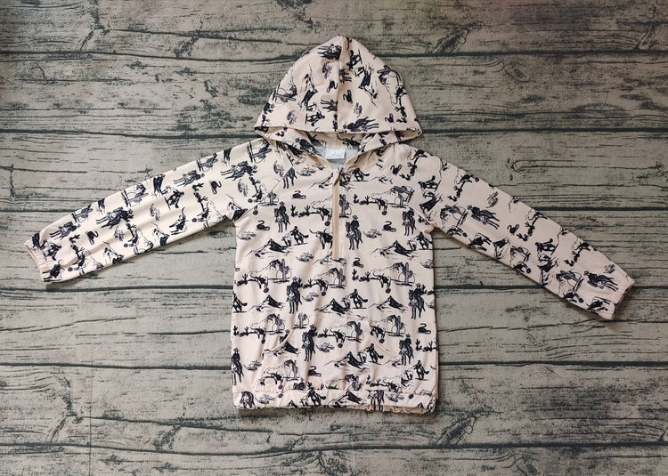 Cowboy Rodeo Hooded Long Sleeve