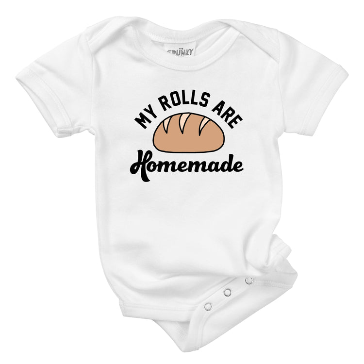 Homemade Rolls Bread Baker Funny Thanksgiving Baby Bodysuit