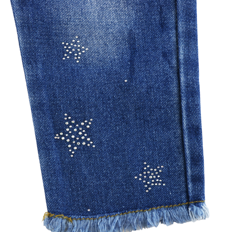 Star Rhinestone Distress Jeans