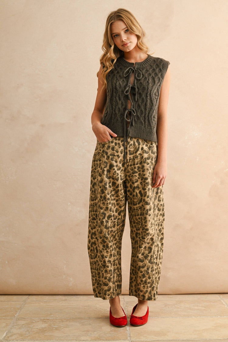 Leopard Barrel Jeans