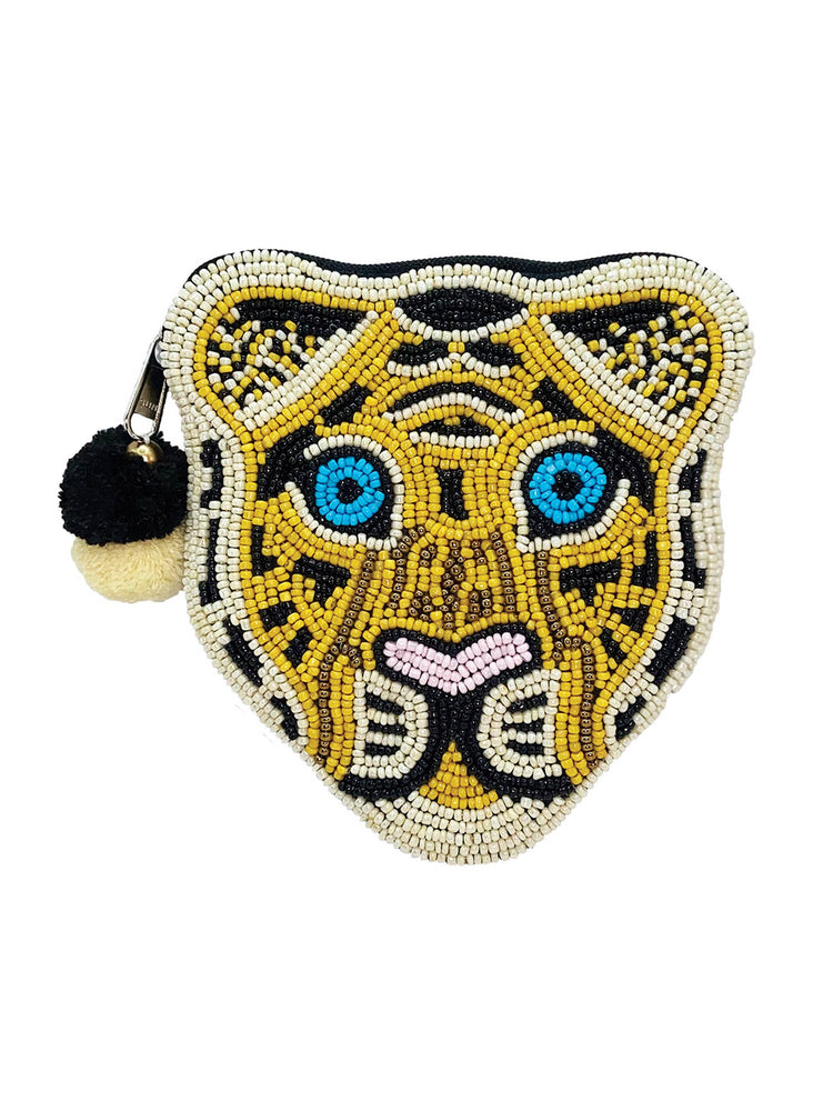 Leopard Beaded Coin Purse