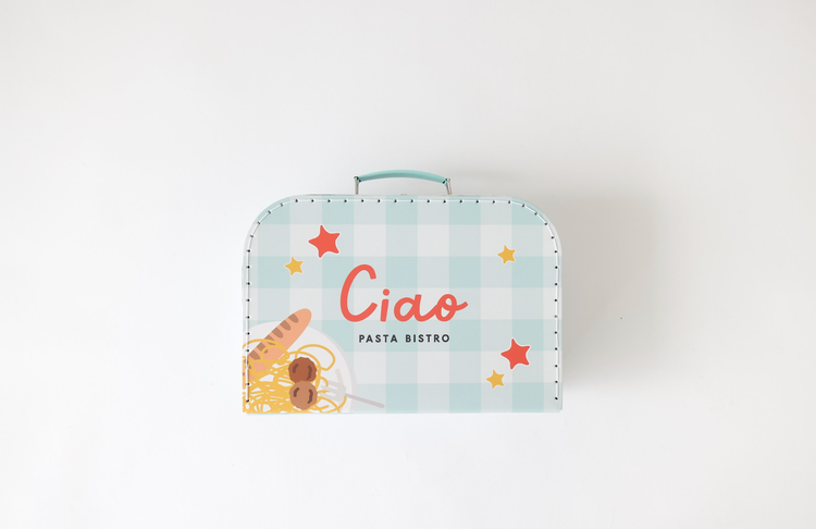 Kids Pasta Play Set -Pretend Kitchen, Suitcase & Cooking Fun