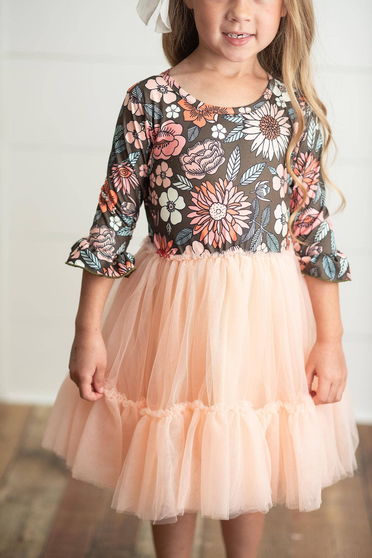 Fall Floral Tulle Dress