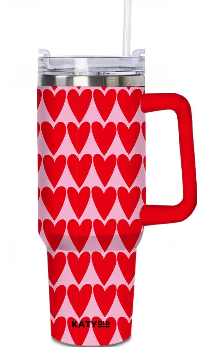 Red Hearts Valentine's Day Tumbler
