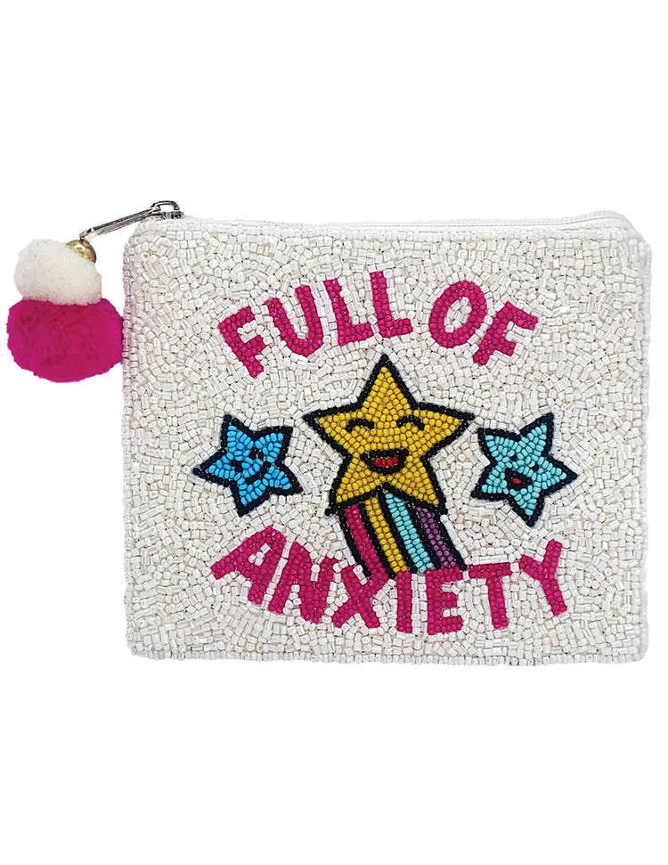 Full Of Anxiety Handmade Beaded Coin Purse