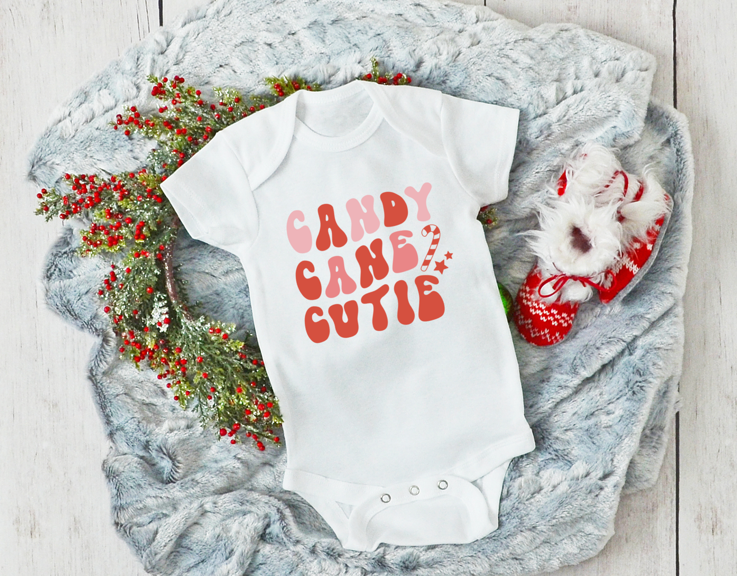 Candy Cane Cutie Onesie - COSMO + CAPRI