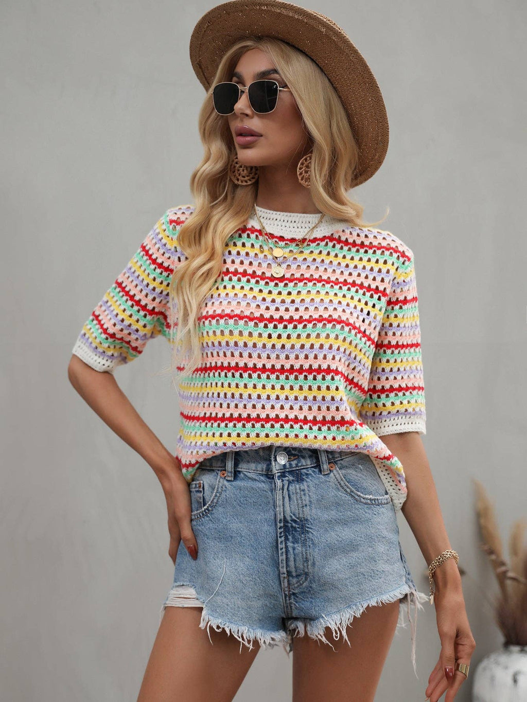 Rainbow Knit Top