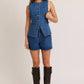 Button Front Denim Vest