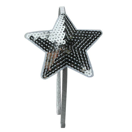 Large Sequin Star Headband: Silver