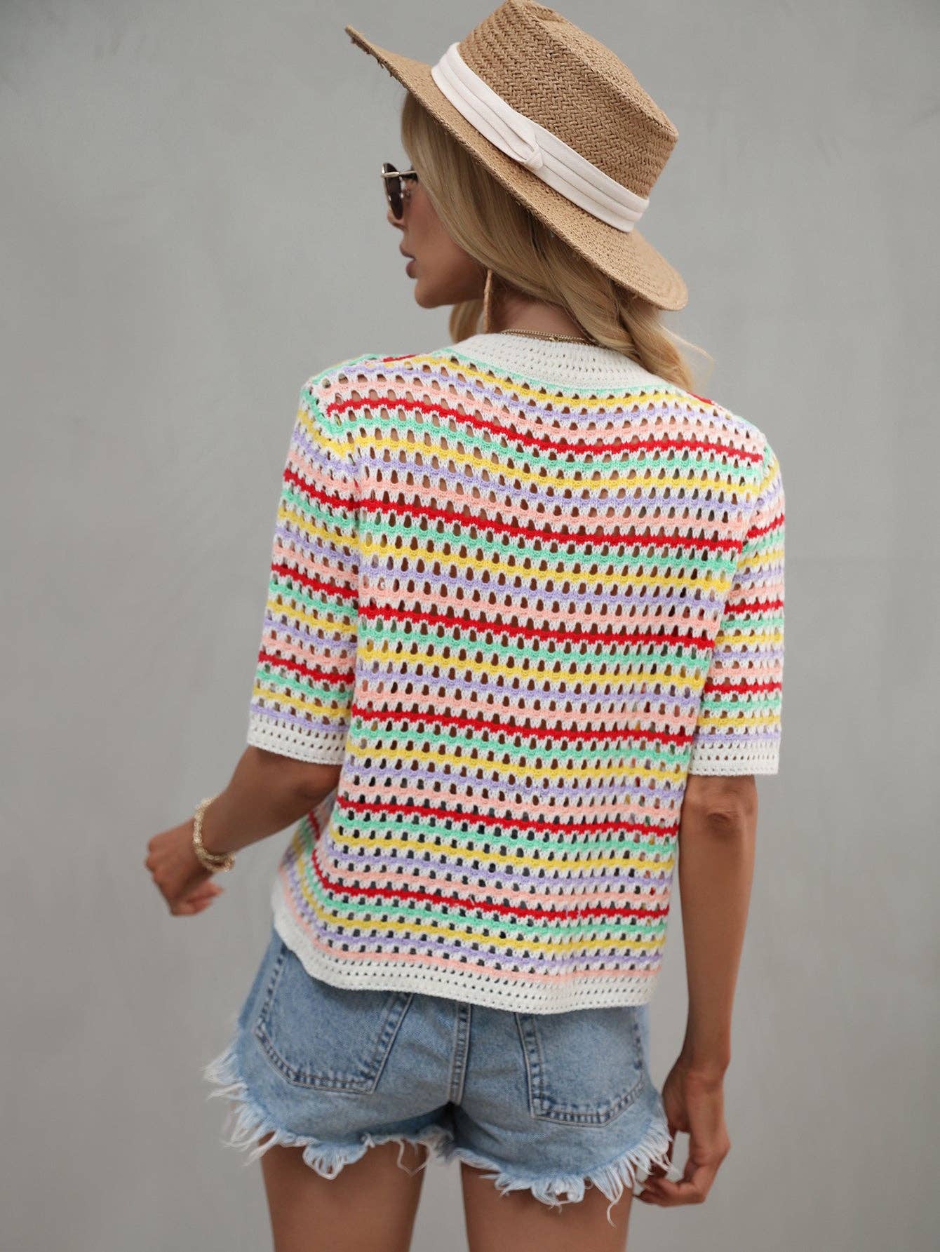 Rainbow Knit Top