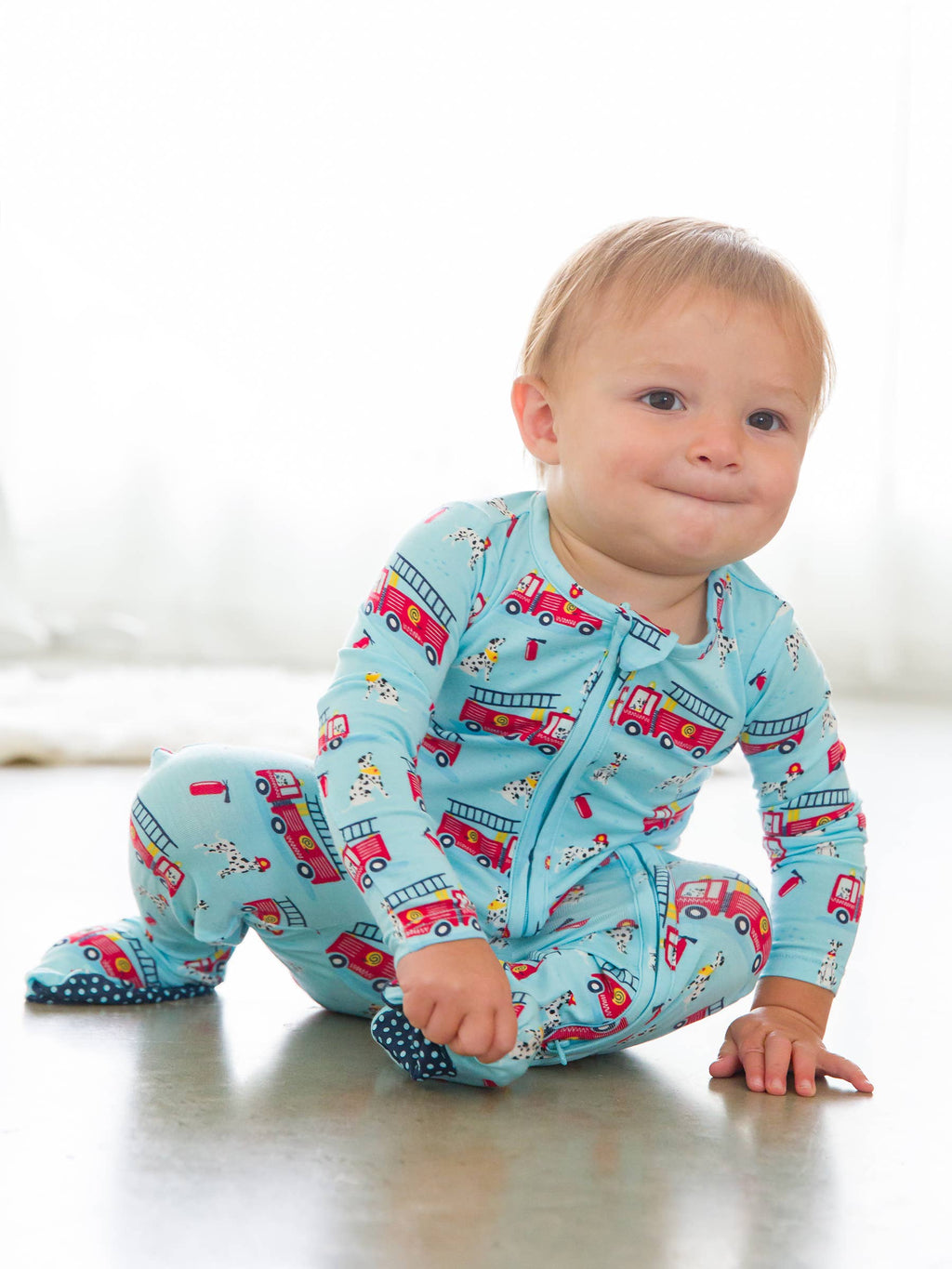 Baby Boys Paws To The Rescue Bamboo Footie PJs