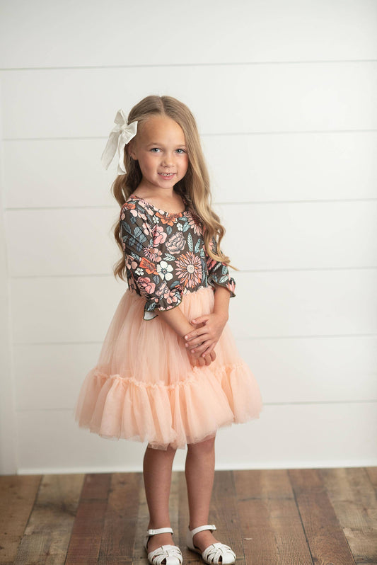 Fall Floral Tulle Dress