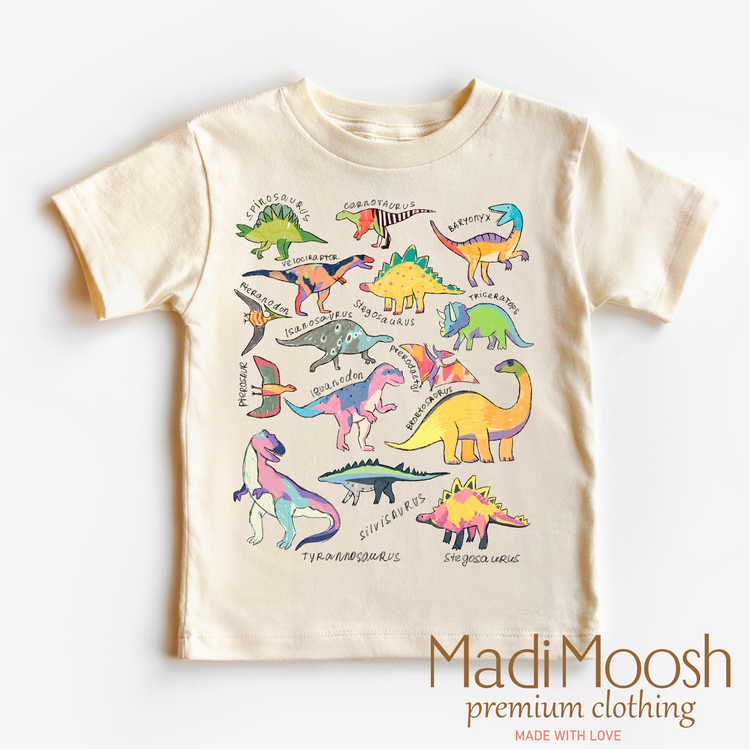 Names Of Dinosaurs Shirt - Dinosaur Tee