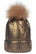 Metallic Pom Pom Hat