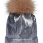 Metallic Pom Pom Hat