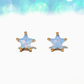 Milky Blue Star Studs