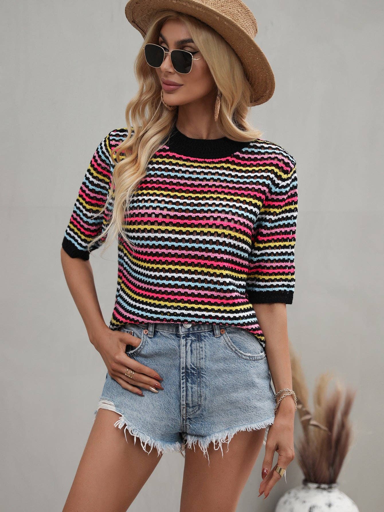 Rainbow Knit Top