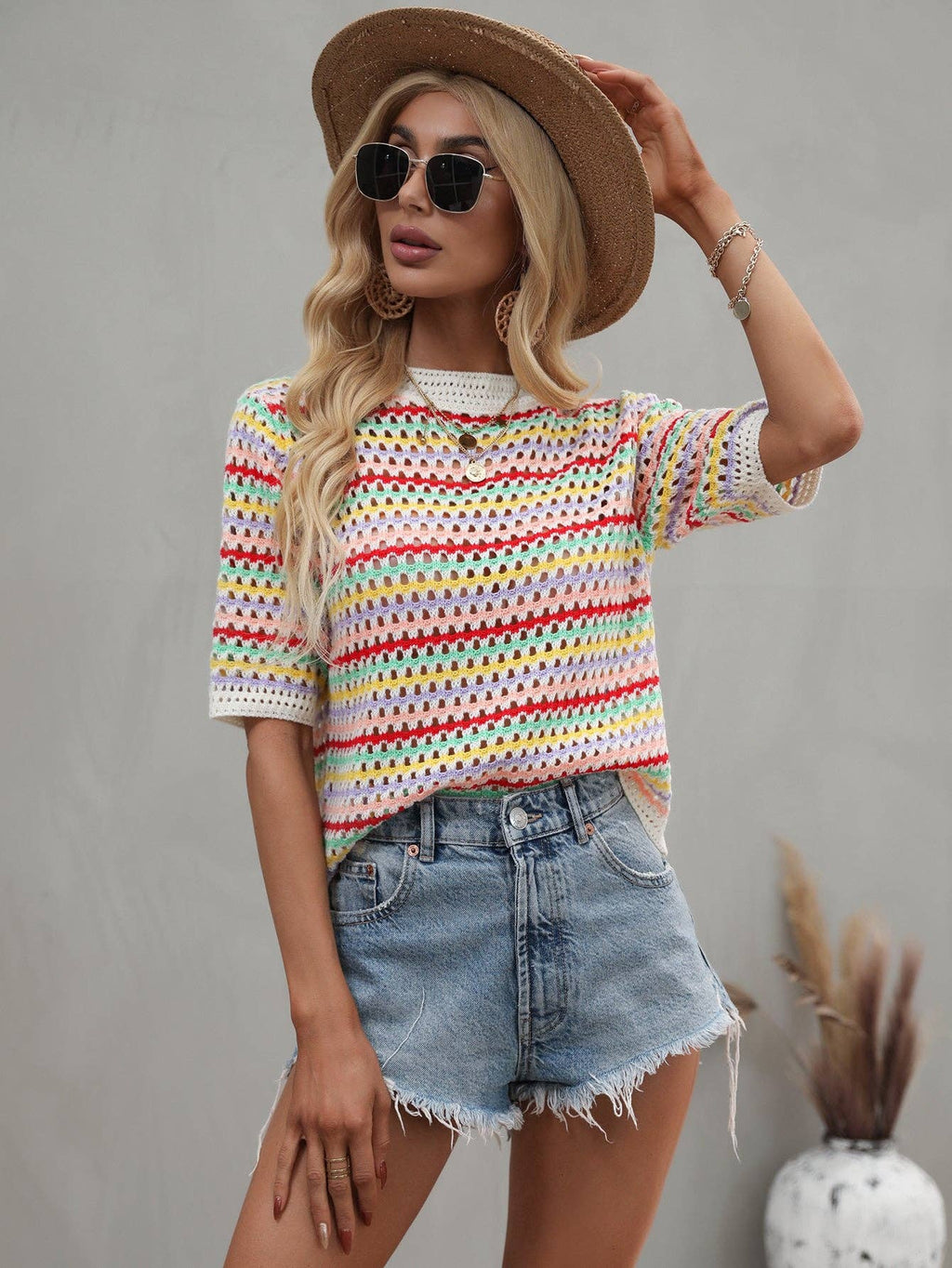 Rainbow Knit Top