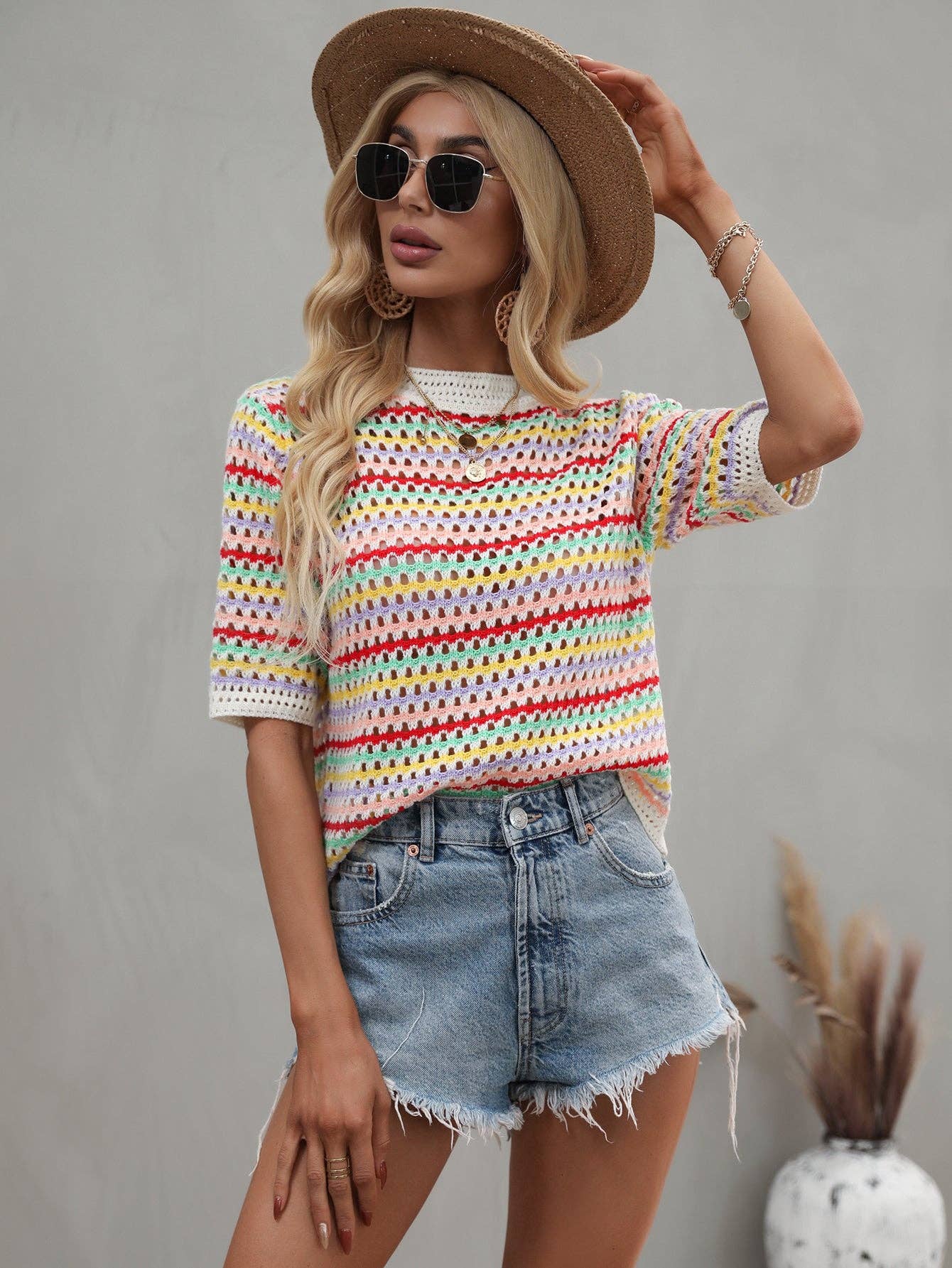 Rainbow Knit Top