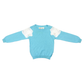 Blue Sweater with Lace/Pearl Shoulders