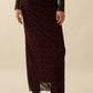 Cranberry Leopard Mesh Straight Maxi Skirt