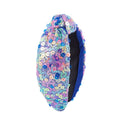 Sequin Knot Headband Blue