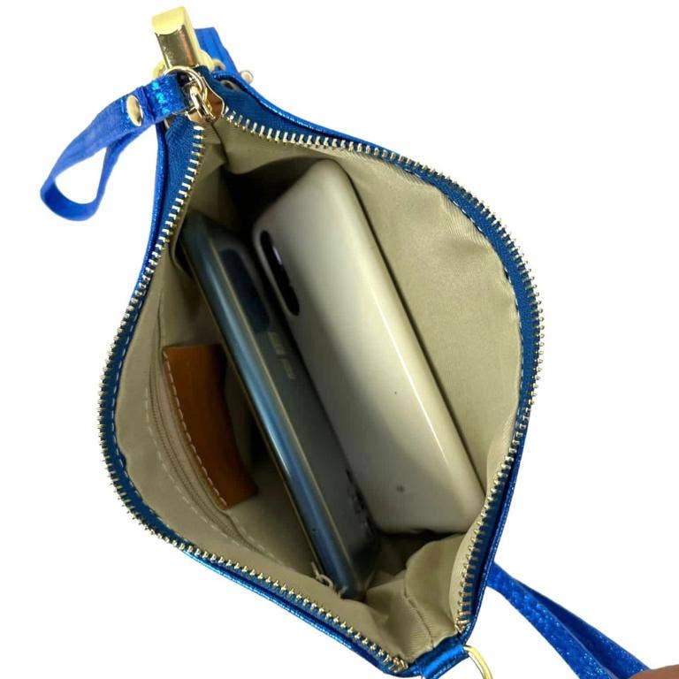 Metallic Italian Leather Cross Body