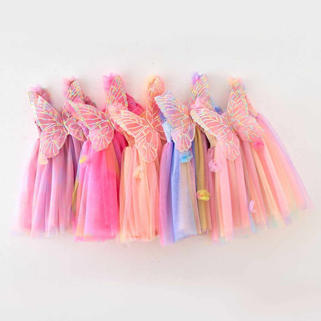 Girls rainbow fairy butterfly dress