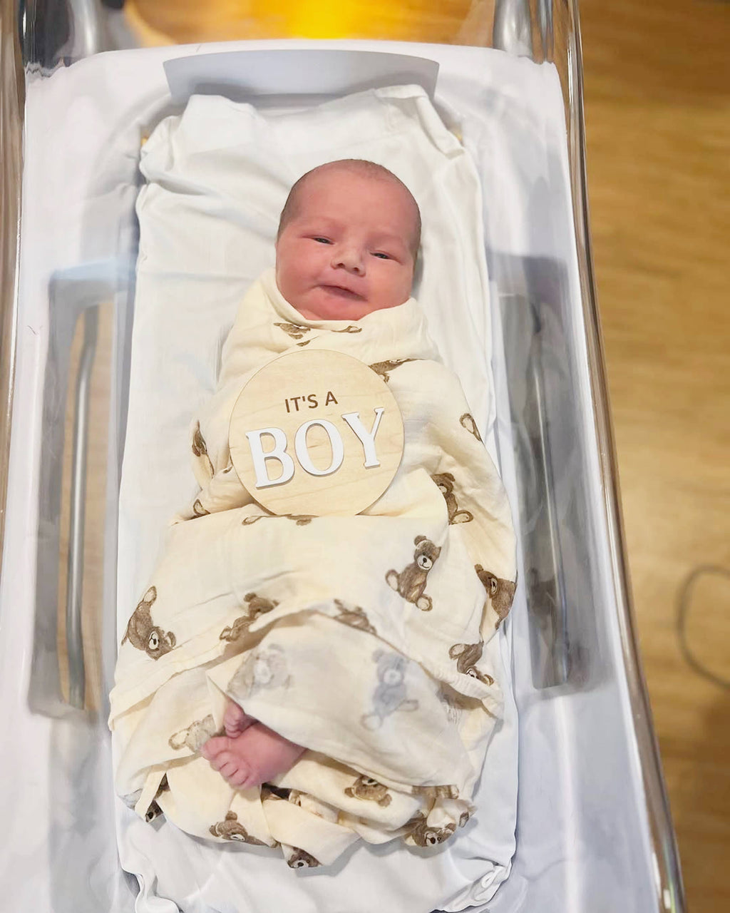 Bamboo Muslin Swaddle Blanket Teddy Bear