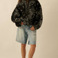 Bandana Sherpa Fleece Half-Zip Pullover Jacket