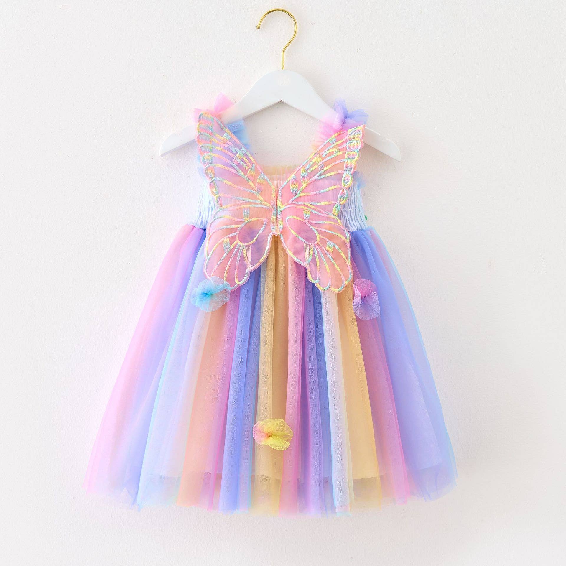 Girls rainbow fairy butterfly dress