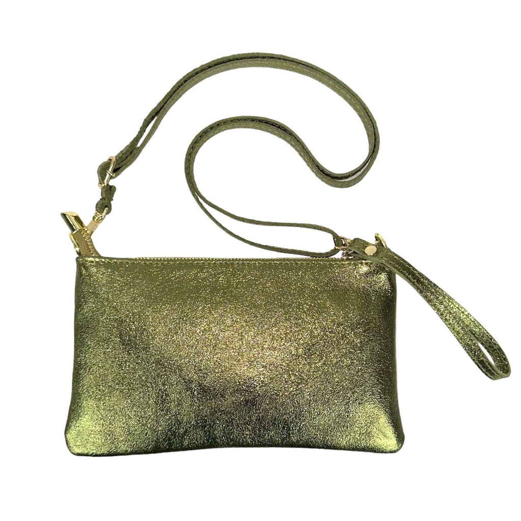 Metallic Italian Leather Cross Body